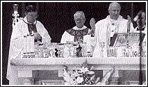 Archbishop Denis Hart (right) with Archbishop Pell and Cardinal Clancy